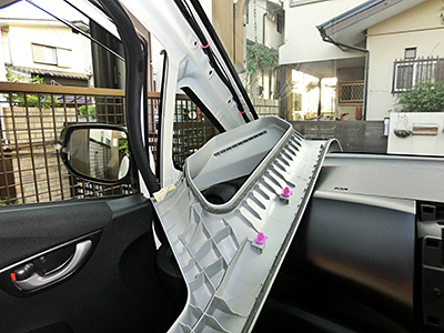 HONDA FIT RS GE8 5MT TYPE R カーナビ(2) 本体の取り付け - KENWOOD MDV-323 5