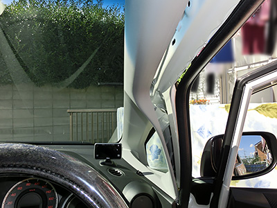 HONDA FIT RS GE8 5MT TYPE R ドライブレコーダー(2) 本体の取り付け - Yupiteru DRY-mini2WG 2