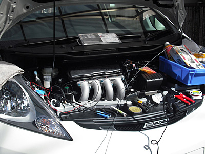 HONDA FIT RS GE8 5MT TYPE R LEDフォグリング(2) 室内への配線引き込み1