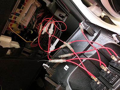 HONDA FIT RS GE8 5MT TYPE R LEDフォグリング(2) 室内への配線引き込み8