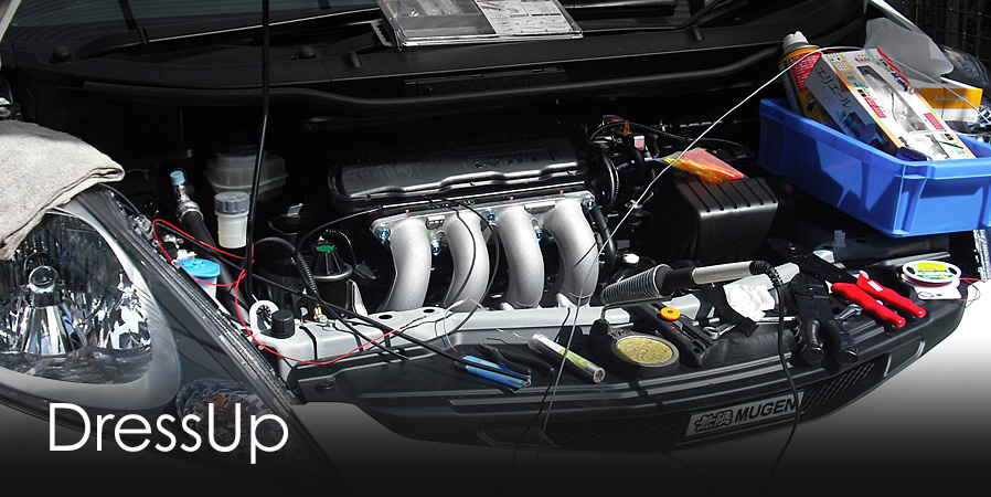 HONDA FIT RS GE8 5MT TYPE R LEDフォグリング(2) 室内への配線引き込み