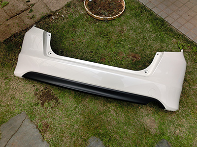 HONDA FIT RS GE8 5MT TYPE R カーボン調シートの貼り付け(1) リアアンダーパネル1