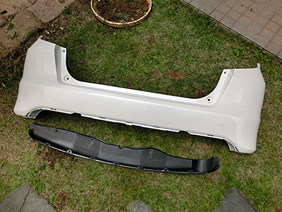 HONDA FIT RS GE8 5MT TYPE R カーボン調シートの貼り付け(1) リアアンダーパネル2