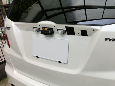 HONDA FIT RS GE8 5MT TYPE R カーボン調シートの貼り付け(2) リアガーニッシュ5