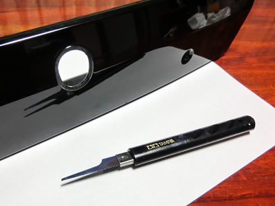 HONDA FIT RS GE8 5MT TYPE R カーボン調シートの貼り付け(2) リアガーニッシュ7