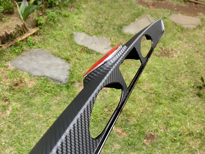 HONDA FIT RS GE8 5MT TYPE R カーボン調シートの貼り付け(2) リアガーニッシュ13